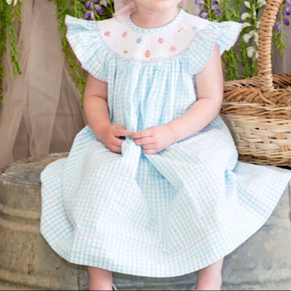 Southern smocked Easter egg dress